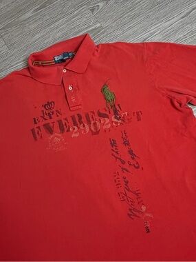 Vintage 90s Ralph Lauren Polo "Everest Expedition" Big Pony  Shirt Sz 3XLT Mens